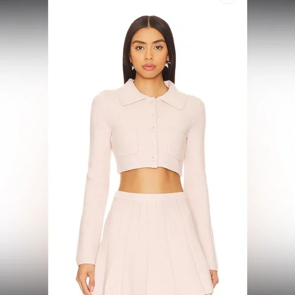 MAJORELLE Solveig Cardigan in Light Pink - Picture 1 of 7